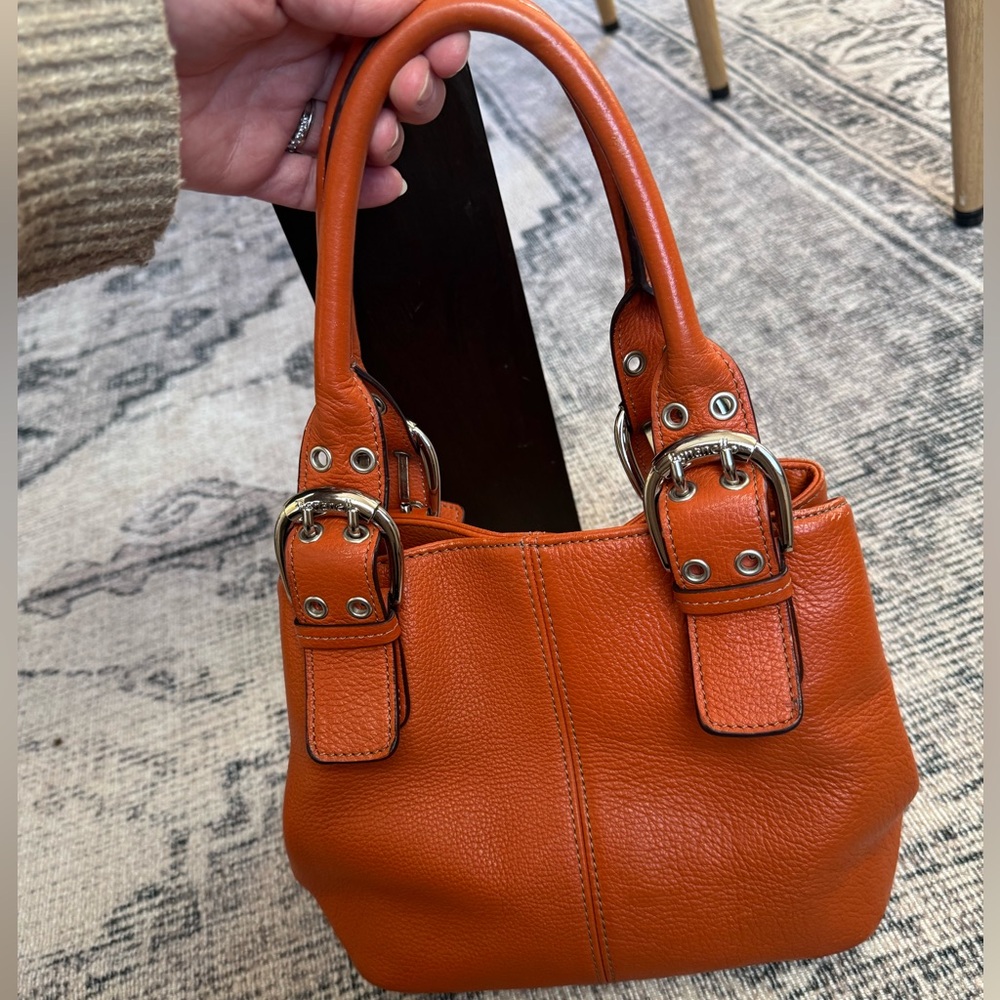Tignanello 100% Leather Orange Handbag